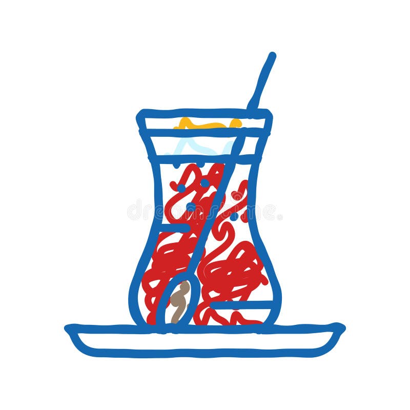Tè turkese icona della cucina a forma di scarabeo illustrazione illustrazione vettoriale