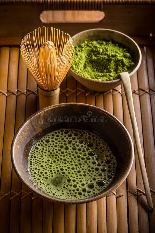 Tè verde di matcha fotografie stock