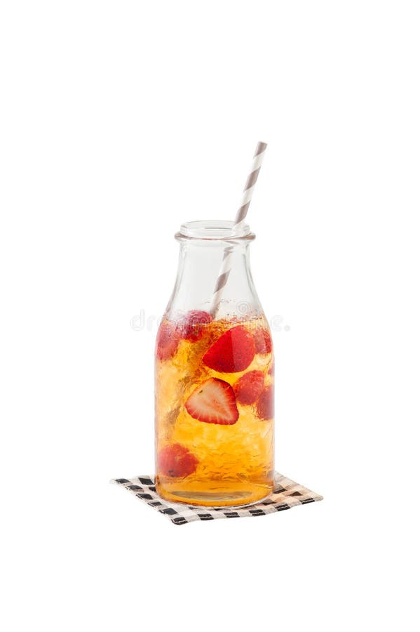 Té helado de la fresa imagenes de archivo