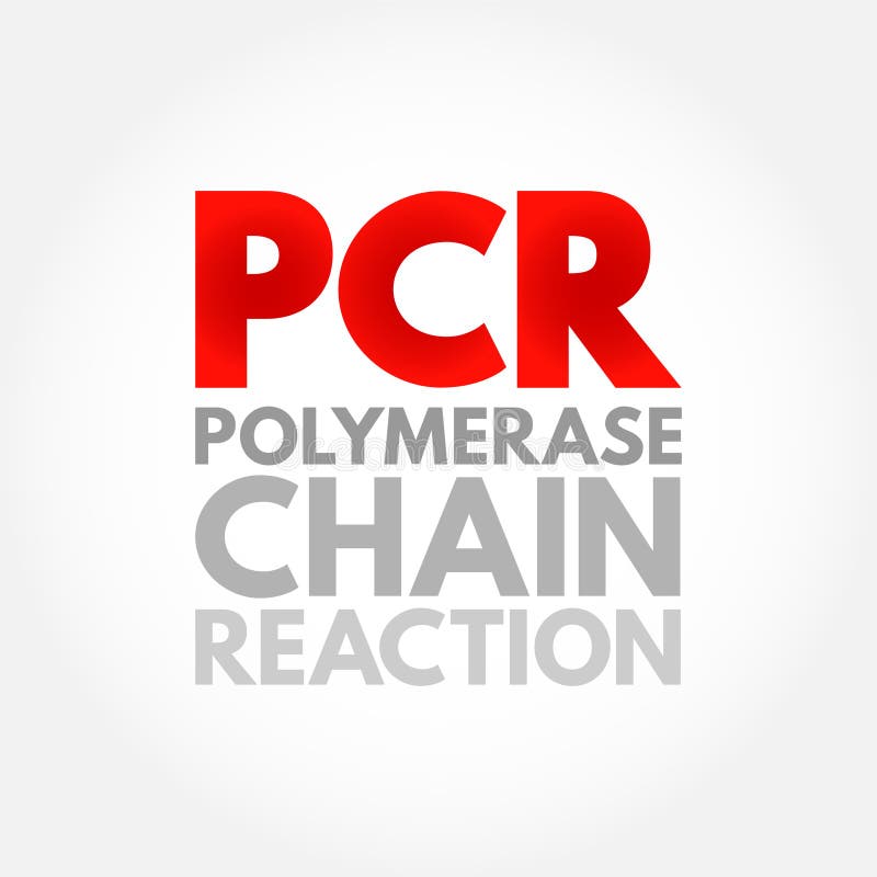 Técnica de laboratorio de reacción en cadena de la pcr polimerasa utilizada para amplificar las secuencias de adn acrónimo context stock de ilustración