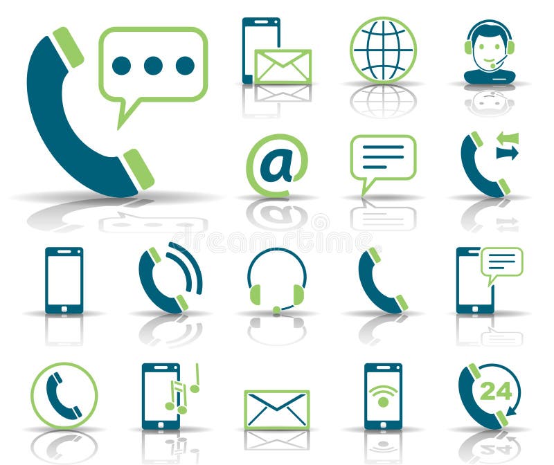 Téléphone et communication - Iconset - icônes illustration stock Téléphone et communication - Iconset - icônes illustration stock