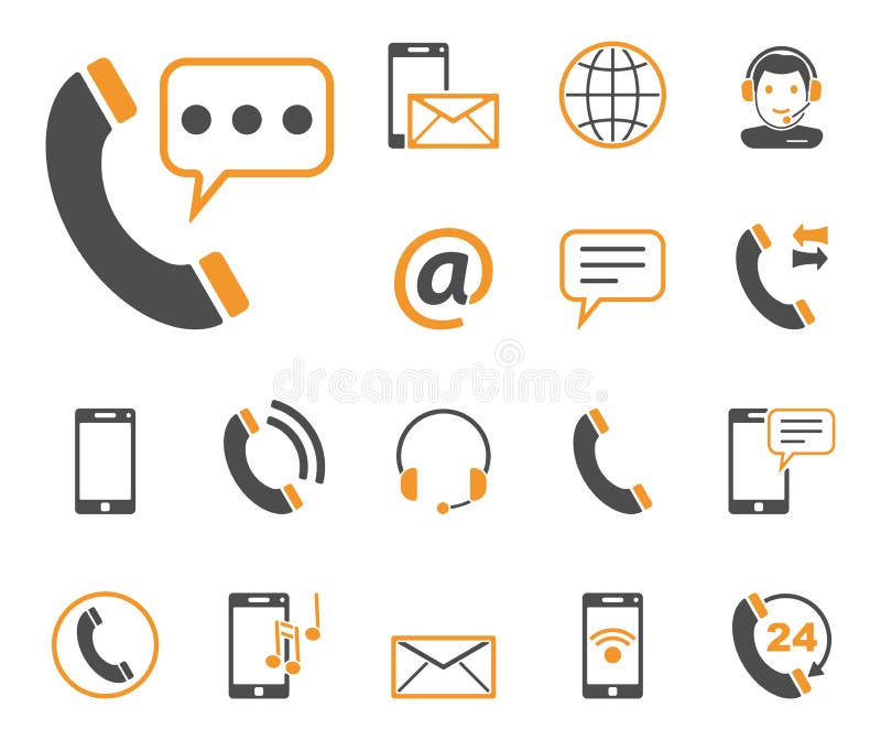 Téléphone et communication - Iconset - icônes illustration de vecteur Téléphone et communication - Iconset - icônes illustration de vecteur