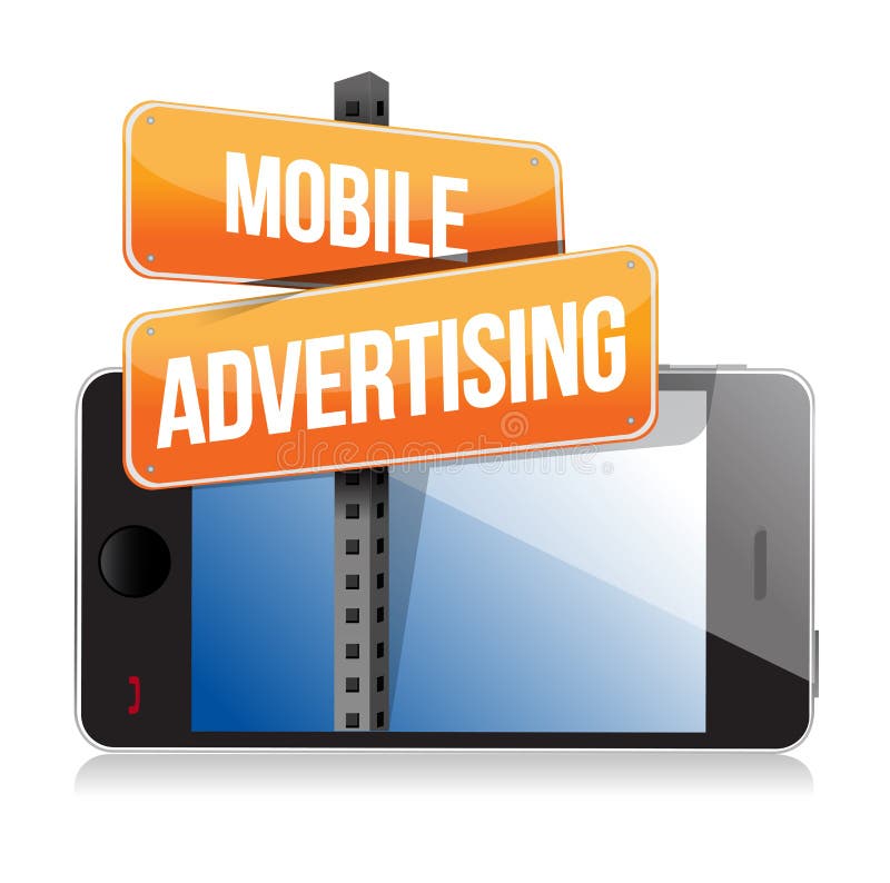 Téléphone intelligent mobile. Signe de publicité mobile illustration stock Téléphone intelligent mobile. Signe de publicité mobile illustration stock