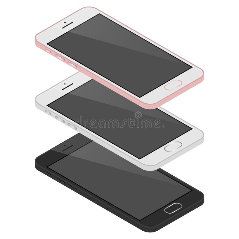 Téléphone portable 3d isométrique avec la couleur différente, technologie de nouveau téléphone intelligent, Illustratio illustration libre de droits Téléphone portable 3d isométrique avec la couleur différente, technologie de nouveau téléphone intelligent, Illustratio illustration libre de droits