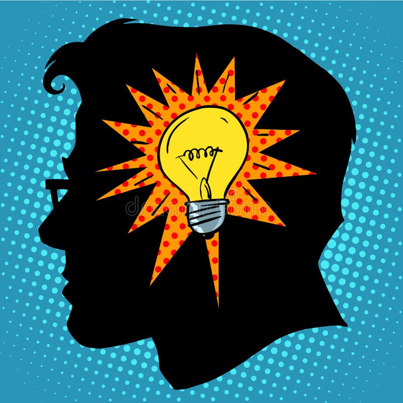 Tête d'ampoule d'idée de concept d'affaires illustration stock Tête d'ampoule d'idée de concept d'affaires illustration stock