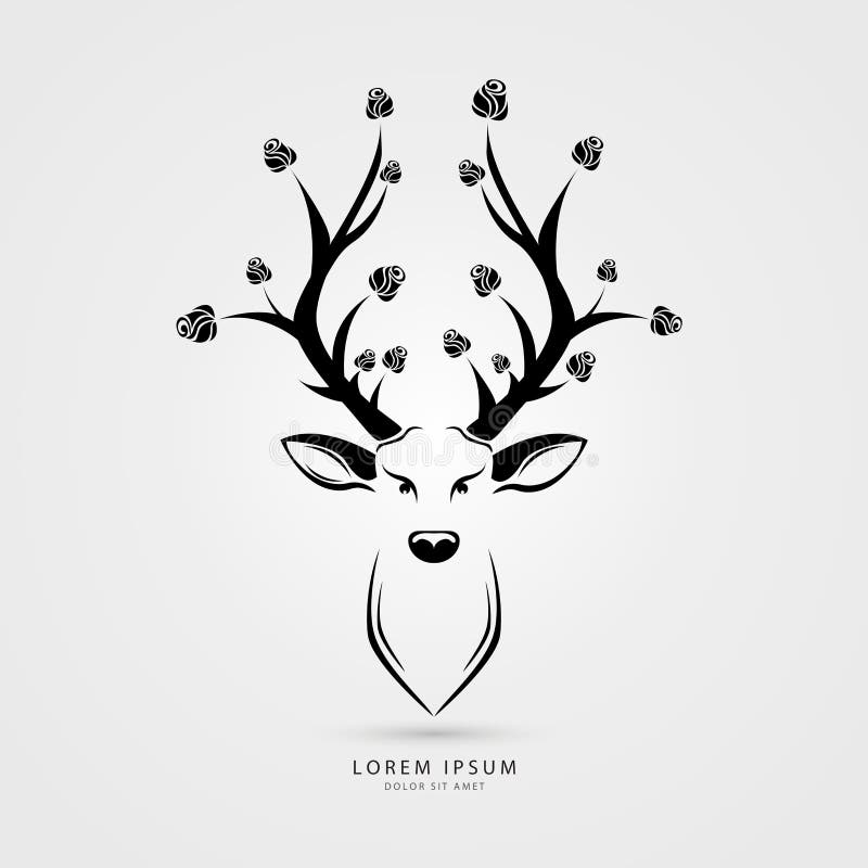Tête de cerfs communs avec l'illustration de vecteur de roses Type créateur Vecteur illustration libre de droits Tête de cerfs communs avec l'illustration de vecteur de roses Type créateur Vecteur illustration libre de droits