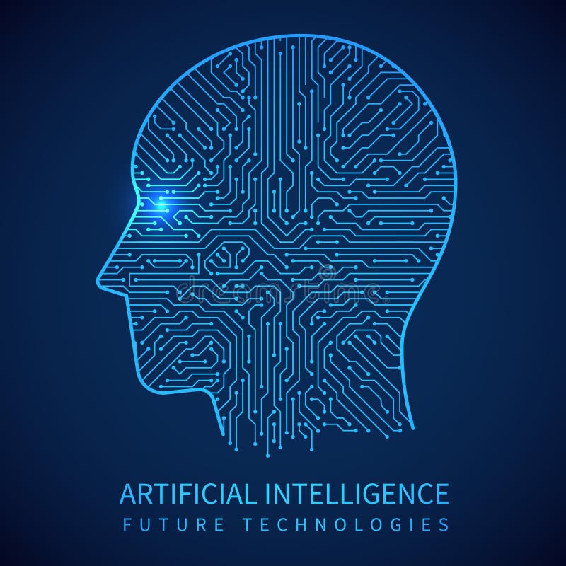 Tête de cyborg avec la carte à l'intérieur Intelligence artificielle de concept humain numérique de vecteur illustration libre de droits Tête de cyborg avec la carte à l'intérieur Intelligence artificielle de concept humain numérique de vecteur illustration libre de droits