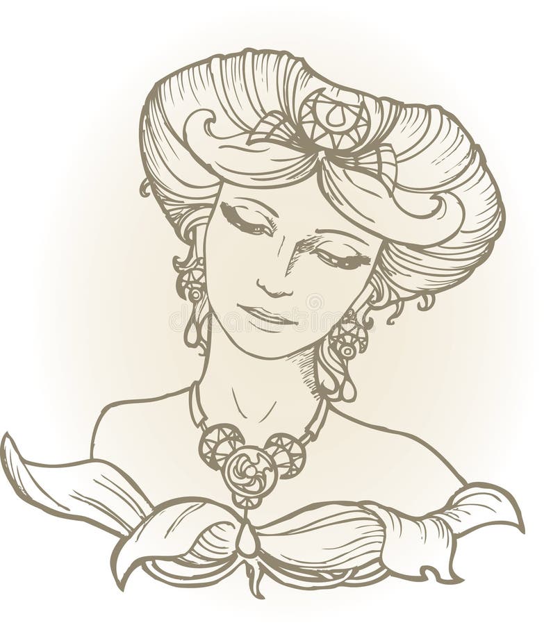 Tête de fille illustration libre de droits Tête de fille illustration libre de droits