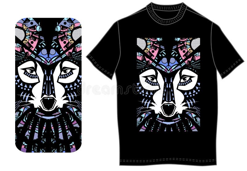Tête de loup sur un cas futé de téléphone illustration stock Tête de loup sur un cas futé de téléphone illustration stock