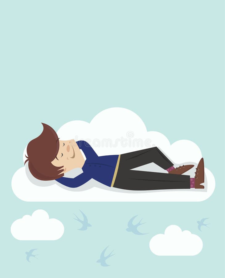 Tête de rêveur dans les nuages illustration stock Tête de rêveur dans les nuages illustration stock