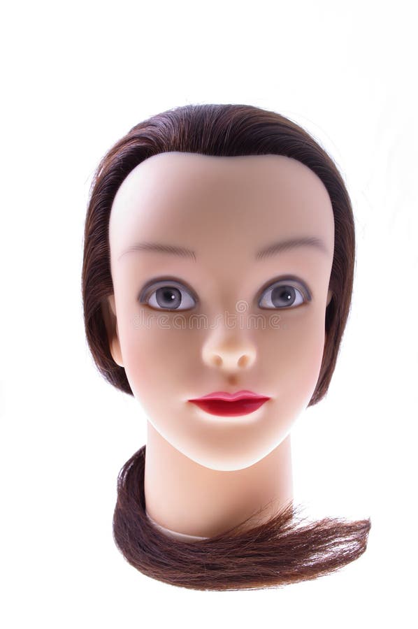 Tête femelle de mannequin avec les cheveux bruns photographie stock Tête femelle de mannequin avec les cheveux bruns photographie stock