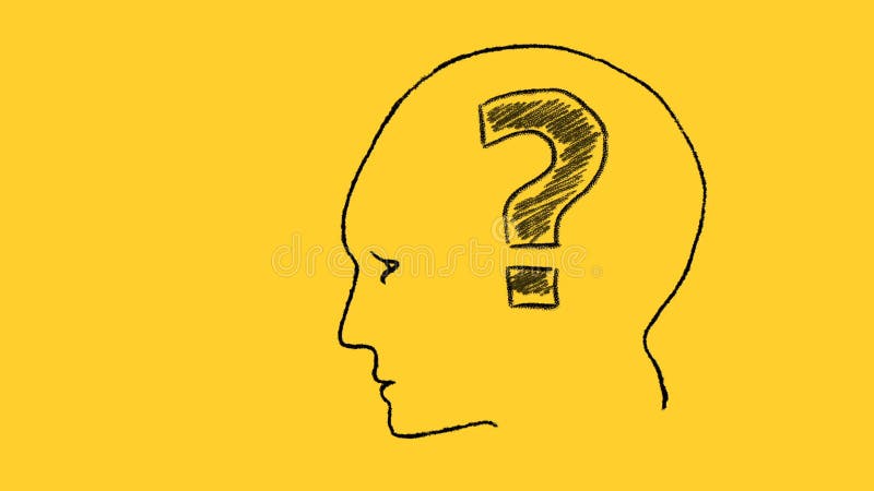 Tête humaine avec point d'interrogation illustration de vecteur