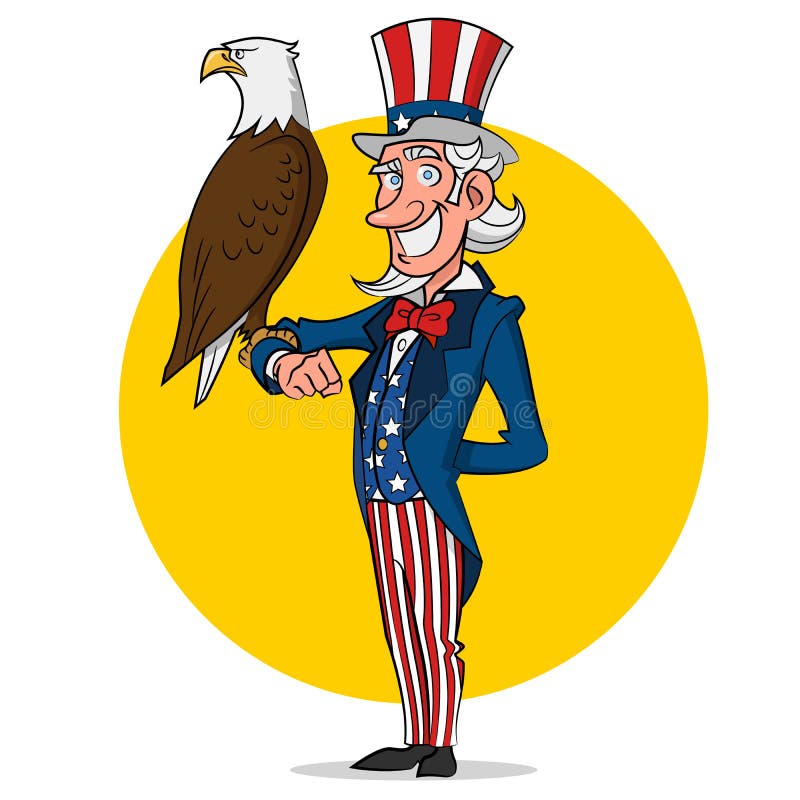 Tío Sam y águila ilustración del vector Tío Sam y águila ilustración del vector
