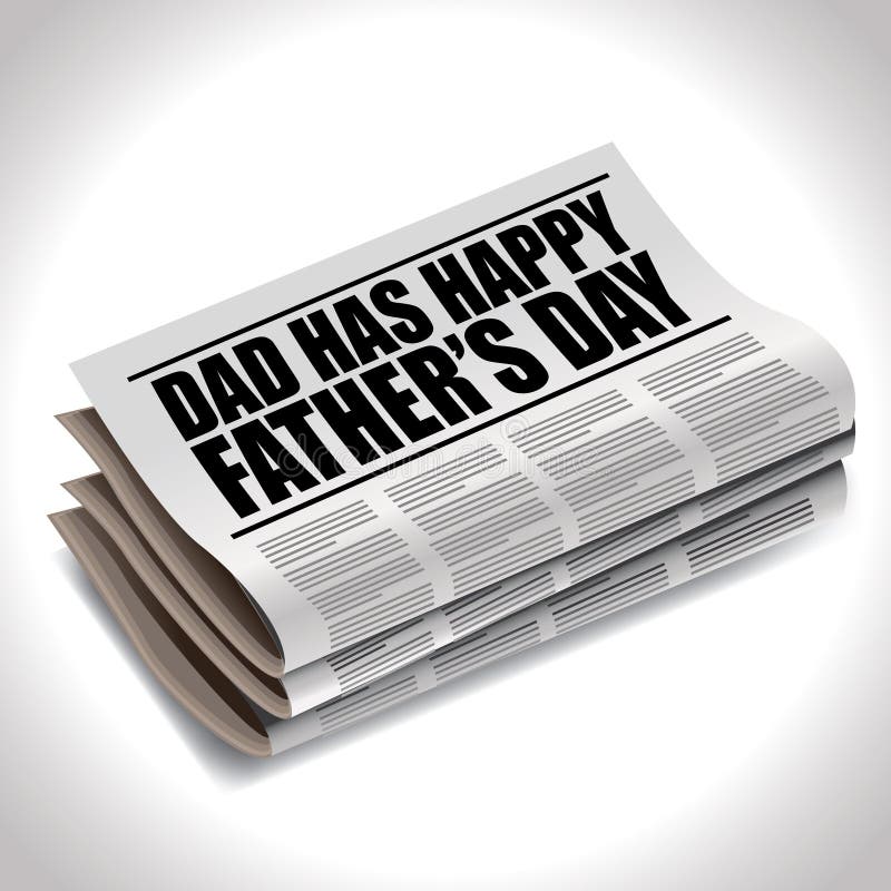 Título de periódico feliz del día de padres ilustración del vector
