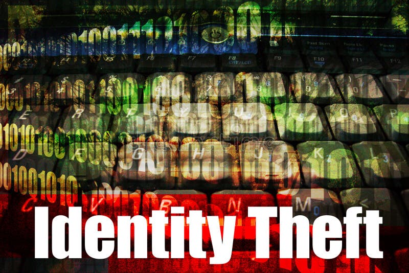 Tópico em linha quente da segurança do Web do roubo de identidade ilustração stock Tópico em linha quente da segurança do Web do roubo de identidade ilustração stock