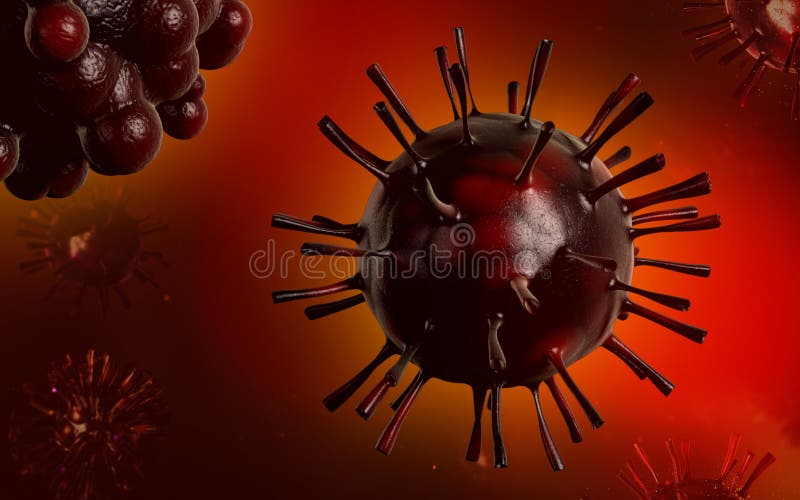 3d Illustration Microscopic view of a infectious virus. Contagion and propagation of a disease, Corona, Sars, Flu, Covid-19. 3d Illustration Microscopic view of a infectious virus. Contagion and propagation of a disease, Corona, Sars, Flu, Covid-19