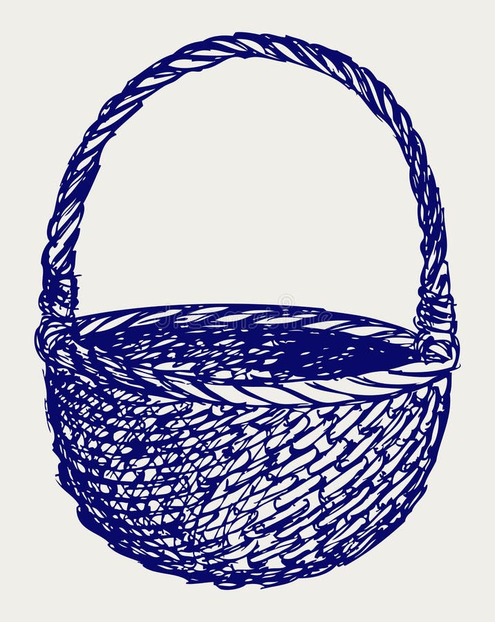 Töm den vide- korgen royaltyfri illustrationer
