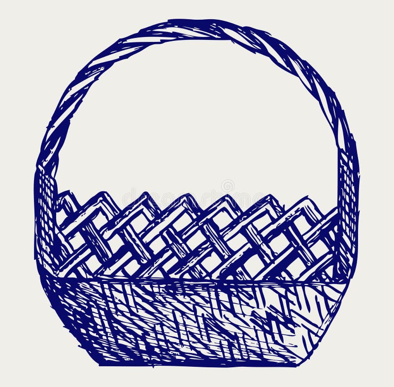 Töm den vide- korgen royaltyfri illustrationer