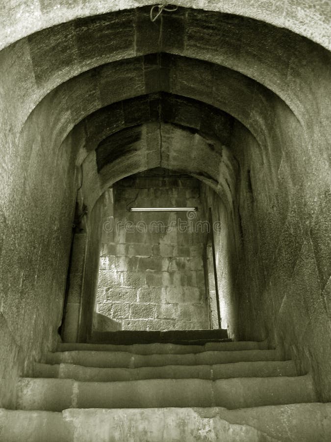 A staircase in an old Indian fort. A staircase in an old Indian fort