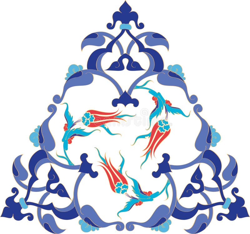 Türkisches illustrat Fliese der traditionellen antiken Osmane lizenzfreie abbildung Türkisches illustrat Fliese der traditionellen antiken Osmane lizenzfreie abbildung
