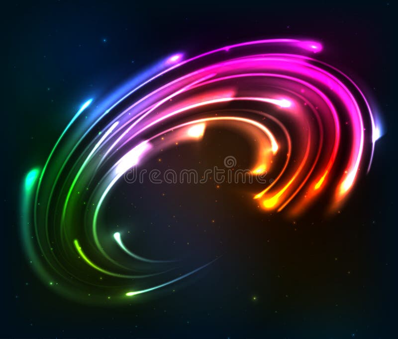 Rainbow colors shining neon lights vector twirl. Rainbow colors shining neon lights vector twirl.