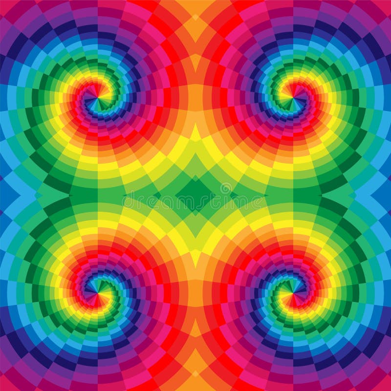 Vector Illustration. Rainbow Colored Spirals of the Rectangles Radial Expanding from the Center. Optical Illusion of Depth and Volume. Suitable for Web Design. Vector Illustration. Rainbow Colored Spirals of the Rectangles Radial Expanding from the Center. Optical Illusion of Depth and Volume. Suitable for Web Design.