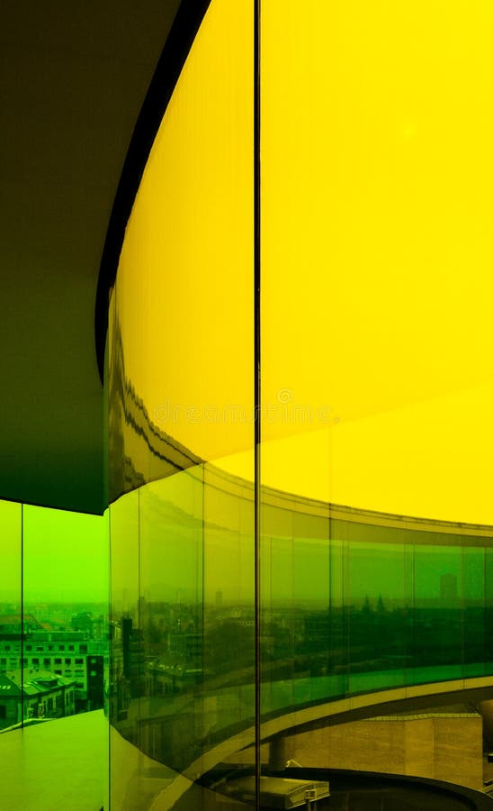 Tęczy panorama w kolorze żółtym, Aarhus, Dani