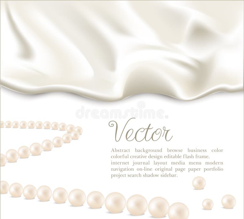 Elegant holiday background with white silk and pearls. Elegant holiday background with white silk and pearls