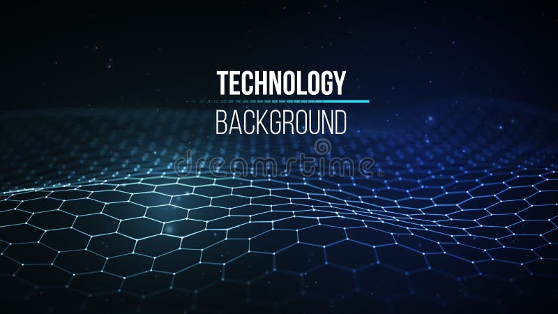 tło abstrakcyjna technologii Tła 3d siatka Cyber technologii Ai techniki drutu sieci futurystyczny wireframe