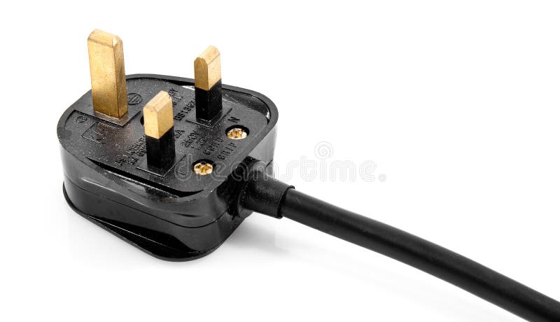 Tło biel elektryczny wtyczkowy uk fotografia royalty free