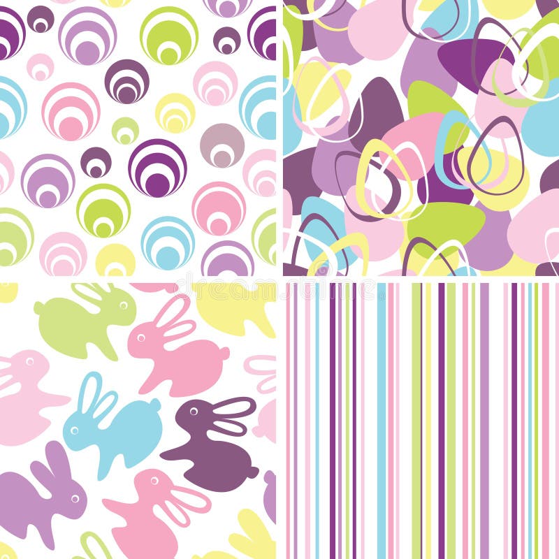 Easter set with seamless backgrounds in pastel colors. Easter set with seamless backgrounds in pastel colors