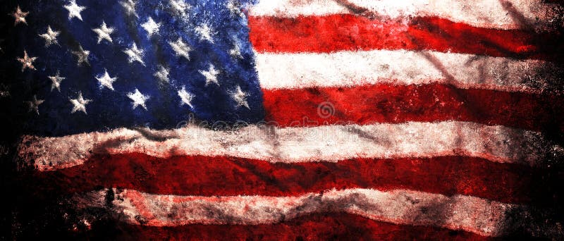 Tło lub patriotyczna tapeta z matrycową flagą amerykańską