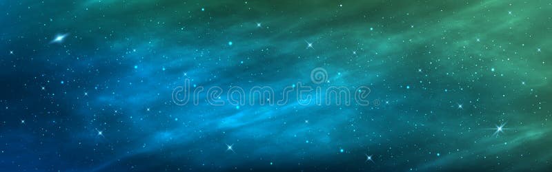 Tło obszaru. plakat realistycznego szerokiego kosmosu. zielona galaktyka z błyszczącymi gwiazdami. abstrakcyjna gwiezdna mgławica