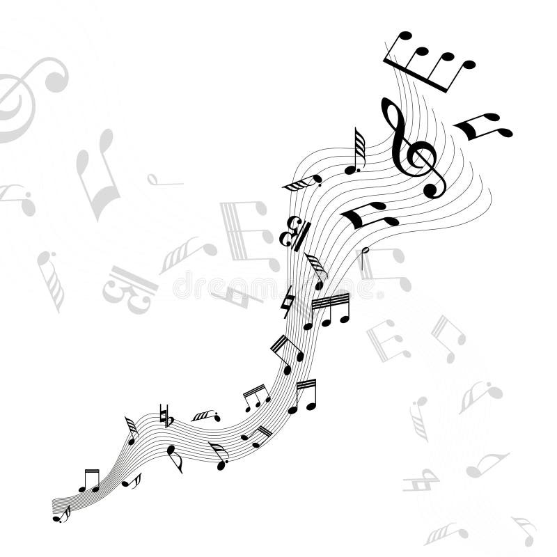 Vector illustration of music notes on a white background. Vector illustration of music notes on a white background.