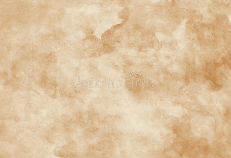 Tło pergaminowe na starym papierze brązowym o niepohamowanych barwach wodnych lub plamach do kawy, rozdrabnianiu i zanikaniu białe