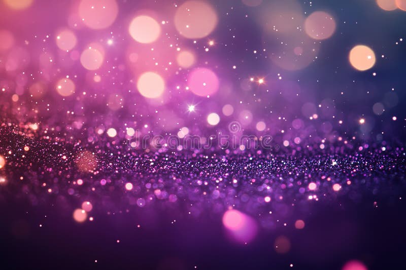 Tło tekstury z błyszczącymi cząstkami i różowymi fioletowymi światłami Bokeh royalty ilustracja