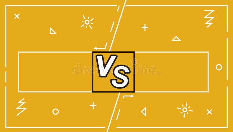 Tło Versus ekran bitwa, Wektorowa ilustracja Biznesowy konfrontacja ekran z ramami vs logo ilustracja i Batalistyczni półdupki royalty ilustracja