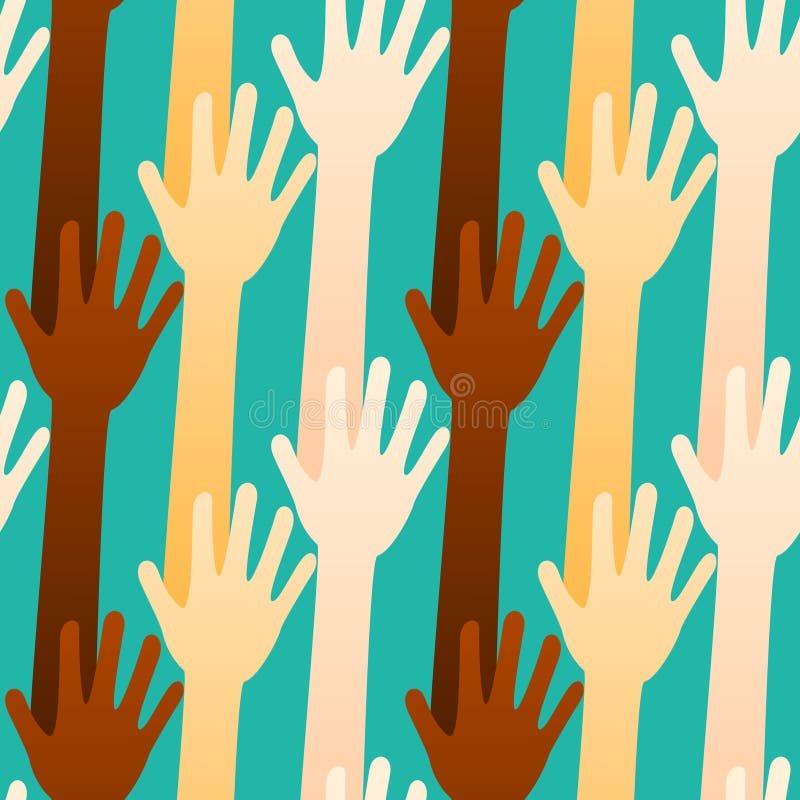 Lifted hands and arms background. May be voting, volunteering, waving or saying goodbye. r nSeamless Tile. Lifted hands and arms background. May be voting, volunteering, waving or saying goodbye. r nSeamless Tile.