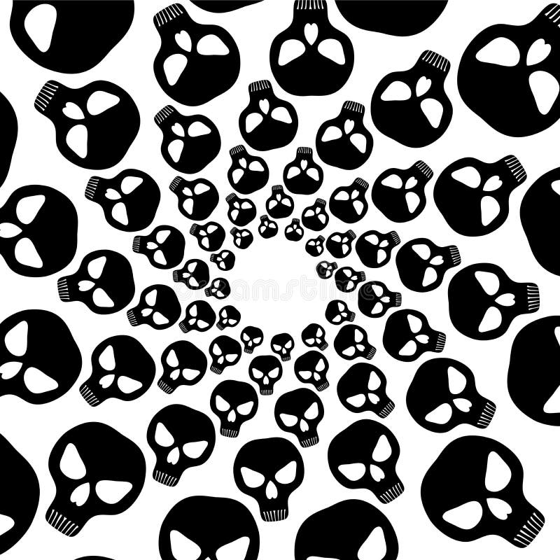 Tło, wzór, czarny i biały spirala wzór Round centrowana Halftone ilustracja UFO, obcy, obcy, zdobycz, niebezpieczeństwo, co ilustracja wektor