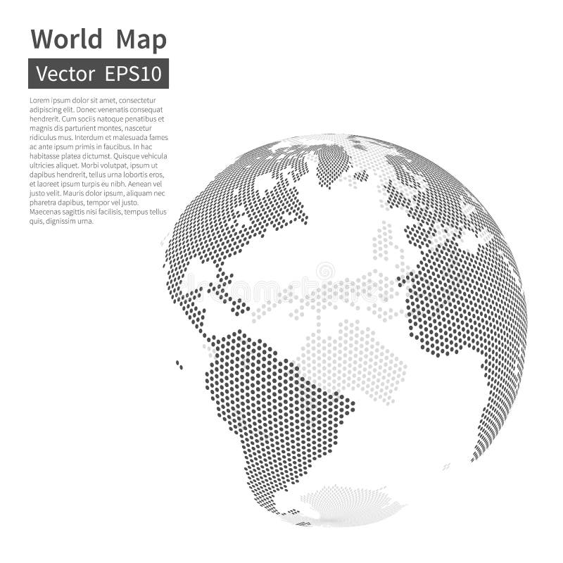Tło z cekinami mapa świata - globus ziemi pojęcia globalizacja odosobniony biel ilustracja wektor