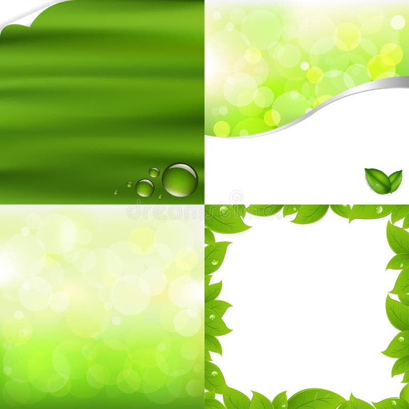 4 Green Backgrounds For Design, Vector Illustration. 4 Green Backgrounds For Design, Vector Illustration