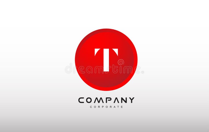 T信件字母表红色圈子小点商标传染媒介设计 皇族释放例证