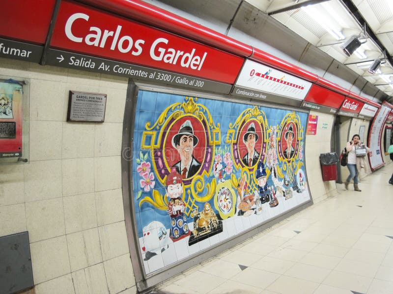 Carlos Gardel Subway Station in Buenos Aires, Argentina. The subway opened in 1913, the first of its kind in Latin America and around the South hemisphere. Carlos Gardel Subway Station in Buenos Aires, Argentina. The subway opened in 1913, the first of its kind in Latin America and around the South hemisphere.