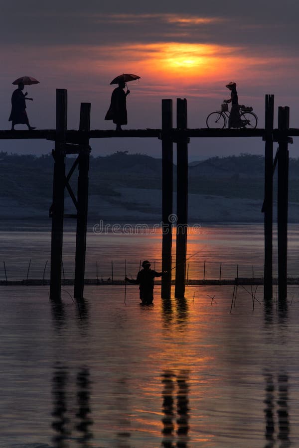 U Bein Bridge - Mandalay - Myanmar (Burma) royalty free stock image U Bein Bridge - Mandalay - Myanmar (Burma) royalty free stock image