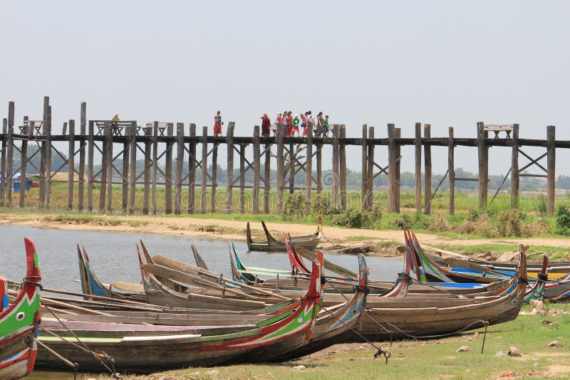 U bein Brigde, Amarapura Myanmar fotografia stock U bein Brigde, Amarapura Myanmar fotografia stock