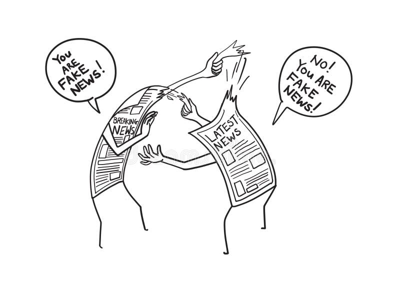 Jij Bent Nepnieuws Cartoon Illustratie vector illustratie