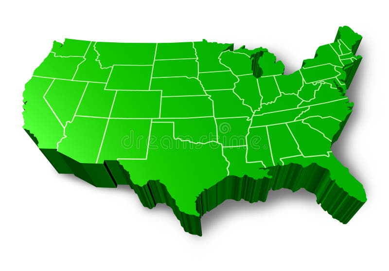 U.S.A 3D green map