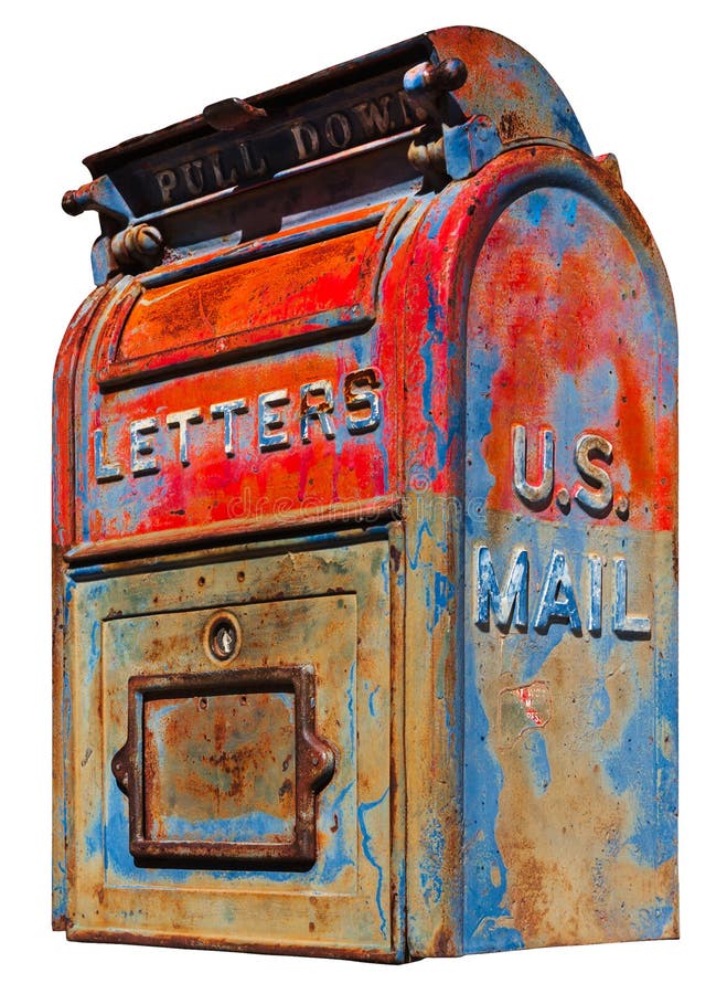 Vintage United States Mail box. Rusted and weathered finish. Has an alpha mask for placing over other elements with available Photoshop PSD file format. Vintage United States Mail box. Rusted and weathered finish. Has an alpha mask for placing over other elements with available Photoshop PSD file format.