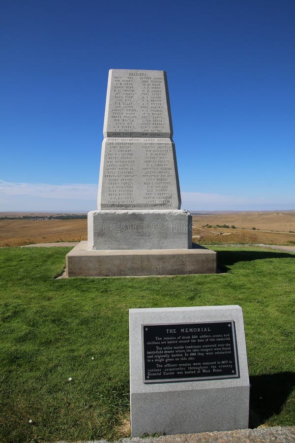U.S. Army Memorial on Last Stand Hill at Little Bighorn Battlefi stock images U.S. Army Memorial on Last Stand Hill at Little Bighorn Battlefi stock images