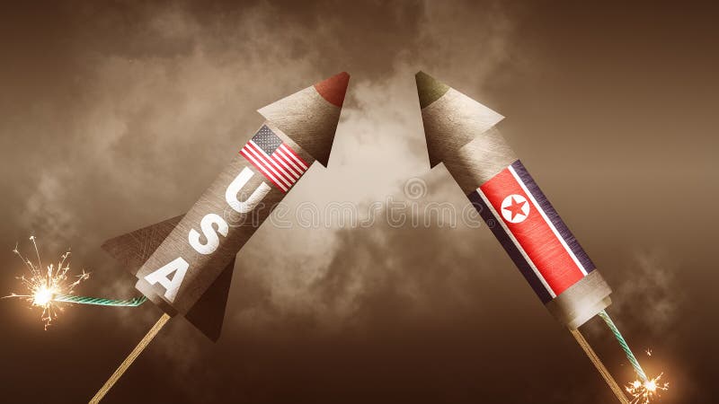U. S. A. contro il Nord Corea illustrazione di stock